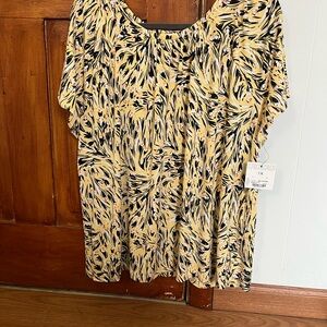Liz Claiborne Yellow Floral Blouse